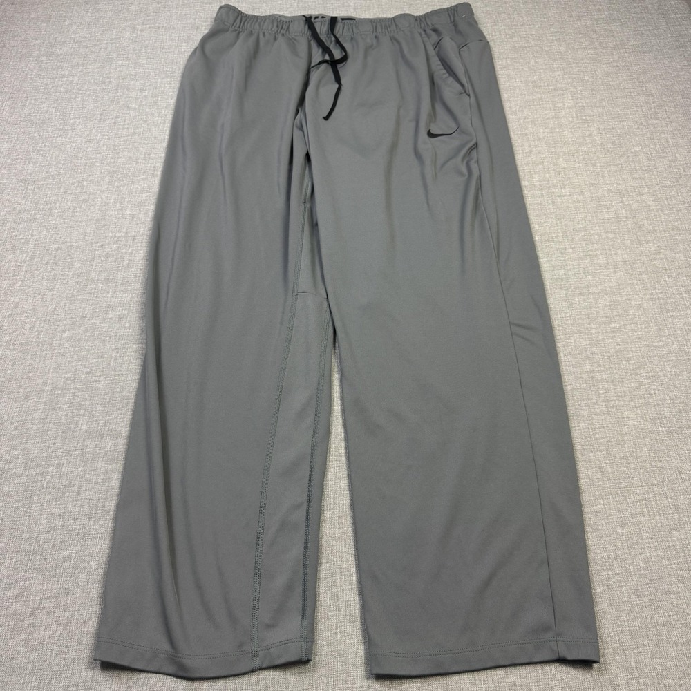 Nike Dri-FIT Track Pants Mens XL Gray Athletic Drawstring Pockets Lightweight